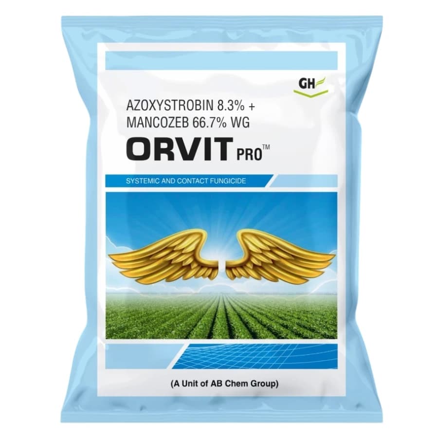 GH ORVIT PRO Azoxystrobin 8.3% + Mancozeb 66.7% WG Fungicide, Systemic And Contact, Effective Control Fungal Diseases In Crops