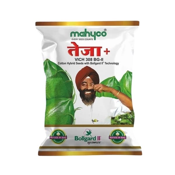 Mahyco Teja+ VICH 308 BG-II Hybrid Cotton Seeds, For Medium to Heavy Soil (475 Gm) - Image 1