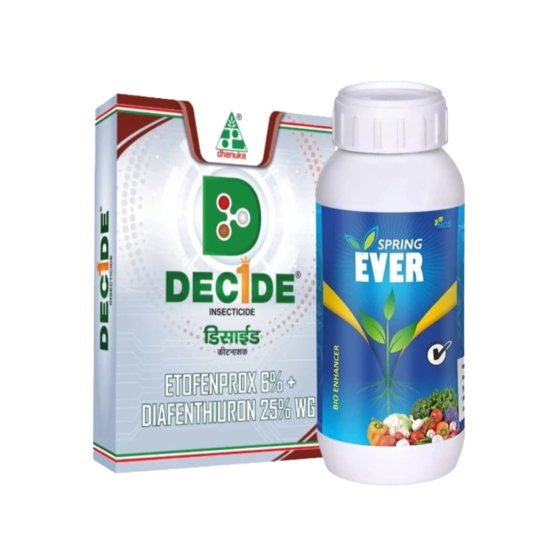 AgriBegri Special Combo (Dhanuka Decide 500 Gm + NCS Spring Ever 1 Ltr) Efficient For Sucking Pests And Plant Growth Promoter - Image 1