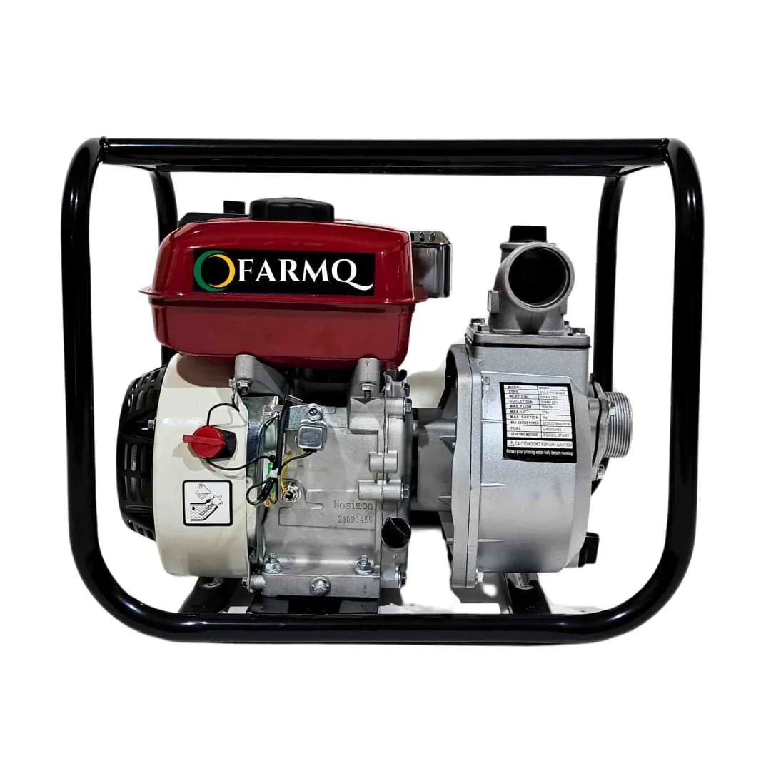 Farmq FQ-WP-02 5.5HP 4 Stroke Petrol Engine Water Pump, 212CC, 2 Inch Diameter Inlet And Outlet - Image 1