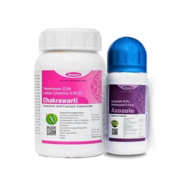 Katyayani Post-Flowering Protection Combo, Safeguarding Crops For a Healthy Harvest (Chakrawarti 100ml and Azozole 200ml)