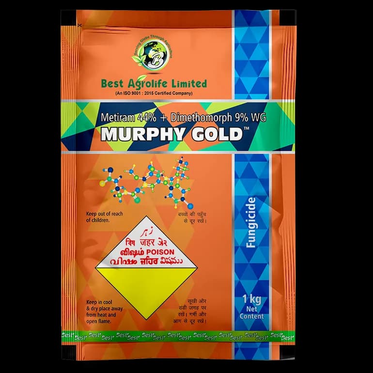 Best Agro Murphy Gold Metiram 44% + Dimethomorph 9% WG Fungicide, Offers Multi Site Protection Against Various Fungal Diseases - Image 1