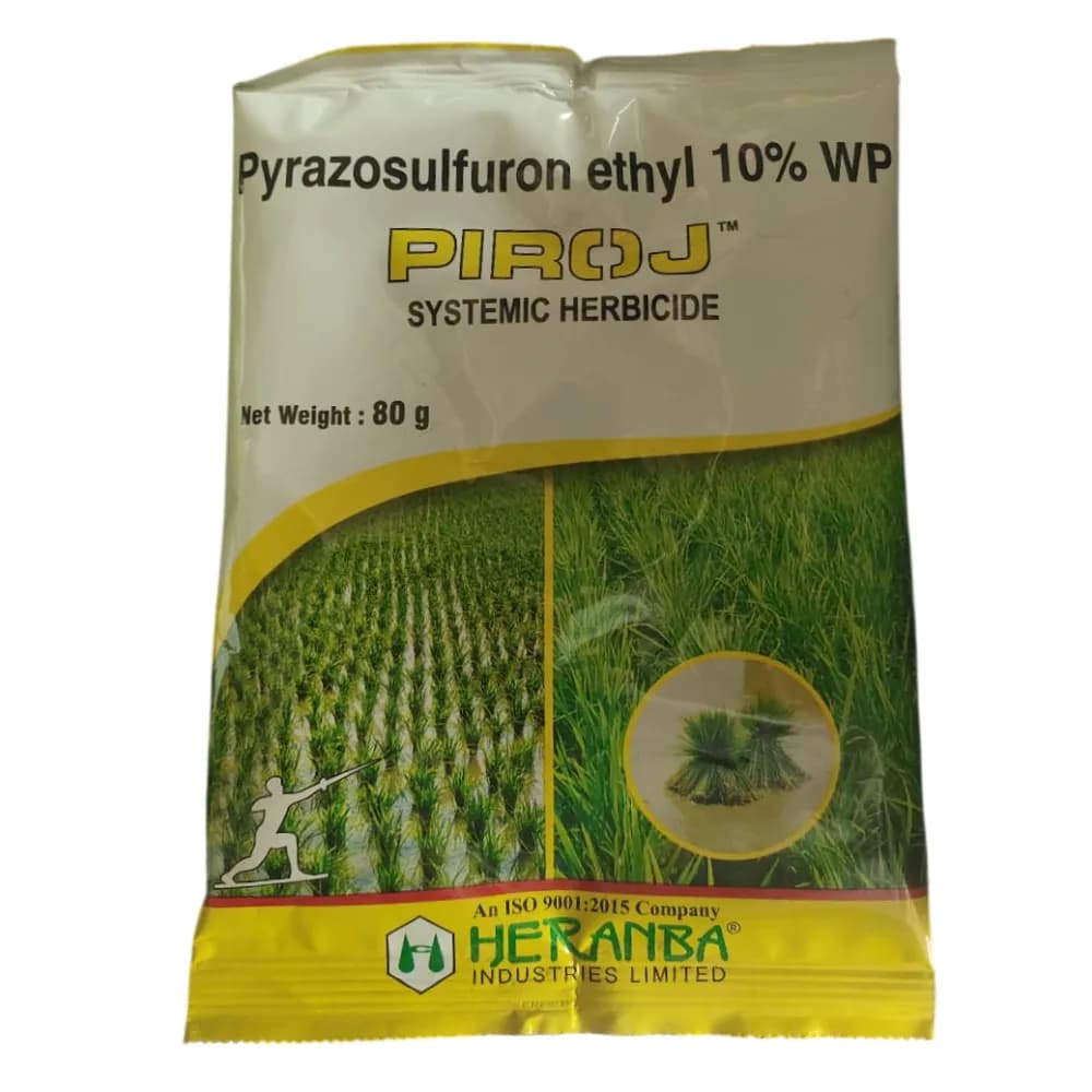 Heranba PIROJ Pyrazosulfuron Ethyl 10% WP Herbicide, Pre And Post Emergent, Effective Weed Control In Paddy Fields