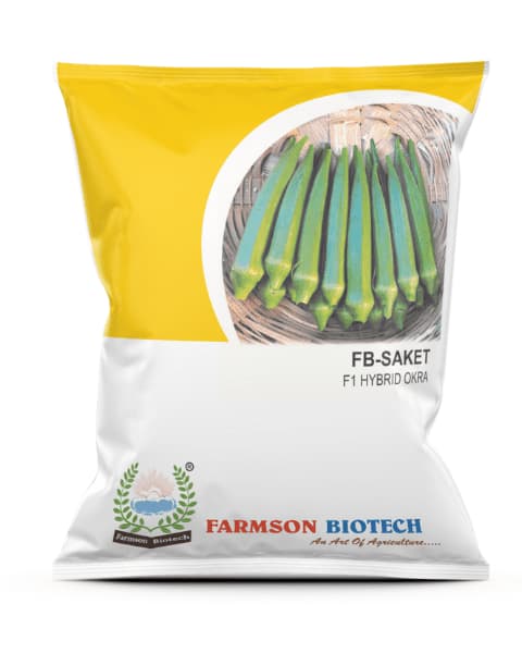 Farmson FB Saket F1 Hybrid Okra Seeds, Bhindi Ke Beej, with Good Germination.