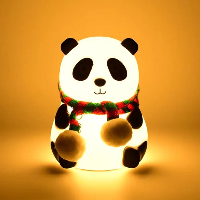 Panda 7 Color LED Silicone Touch Lamp, Rechargeable, Night Light For Kids Room - Image 1