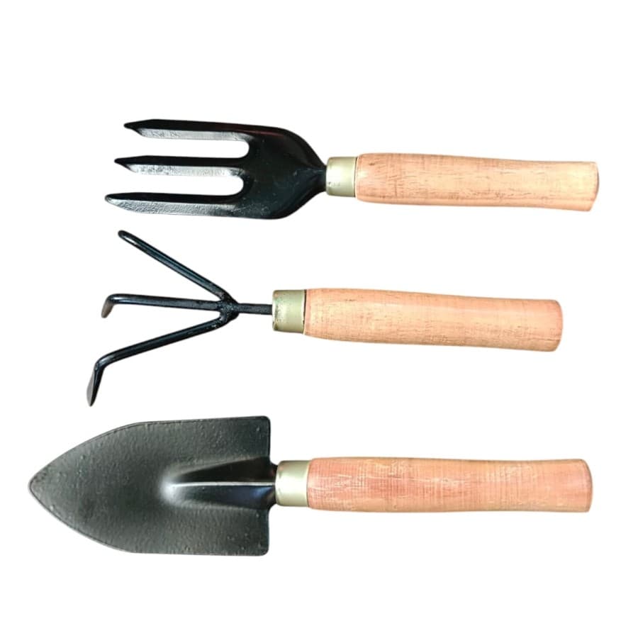 Bharat Agrotech Gardening Tools Combo Pack, Ideal For Digging, Weeding And Planting With Wooden Handle - Image 2