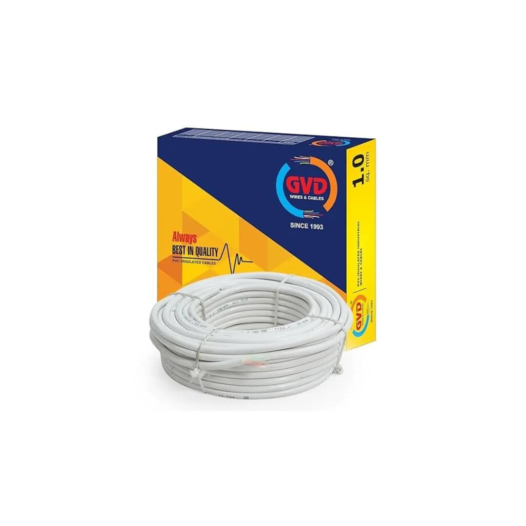 GVD White Single Core FR PVC Flexible Insulated Copper Wire For Agriculture, Home, Domestic & Industrial Use - Image 1