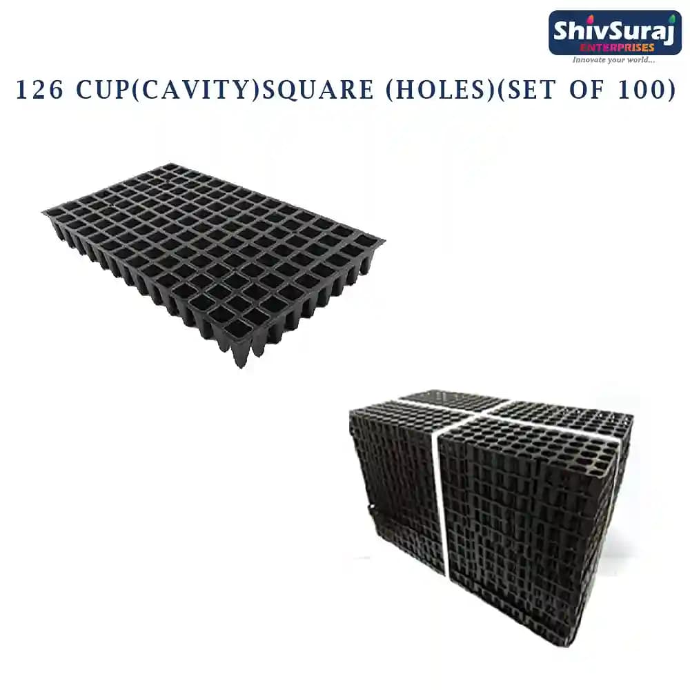 Shivsuraj 126 Cavity Seedling Tray Square Shape Hole Germination Tray, Nursery Tray, For Sowing Seeds - Image 5