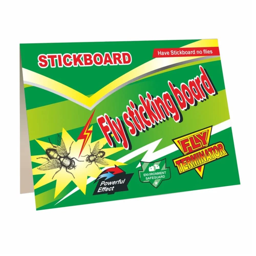 Green Revolution Stickboard Fly Catcher, Highly Effective, Non-Toxic, Long-Lasting Fly Glue Trap For Home Use (Pack of 10)