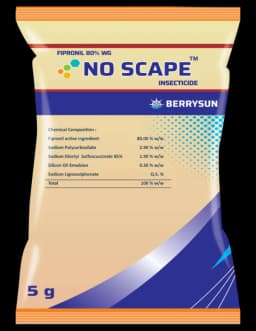 Berrysun NO SCAPE Fipronil 80% WG Insecticide, Effective Against Stem borers, Leaf folders, Thrips, Aphids, Beetles and Diamondback moths 1