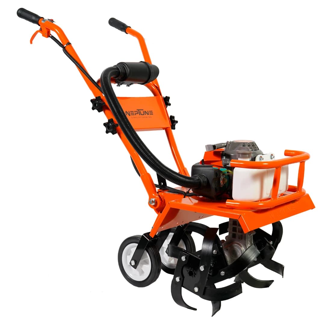 Neptune NC-62 Heavy-Duty Mini Tiller, 62CC 3HP Petrol Engine, High Carbon Blades, 16 Width, 4 Depth, Perfect for Agriculture, Farm & Garden Work - Image 1