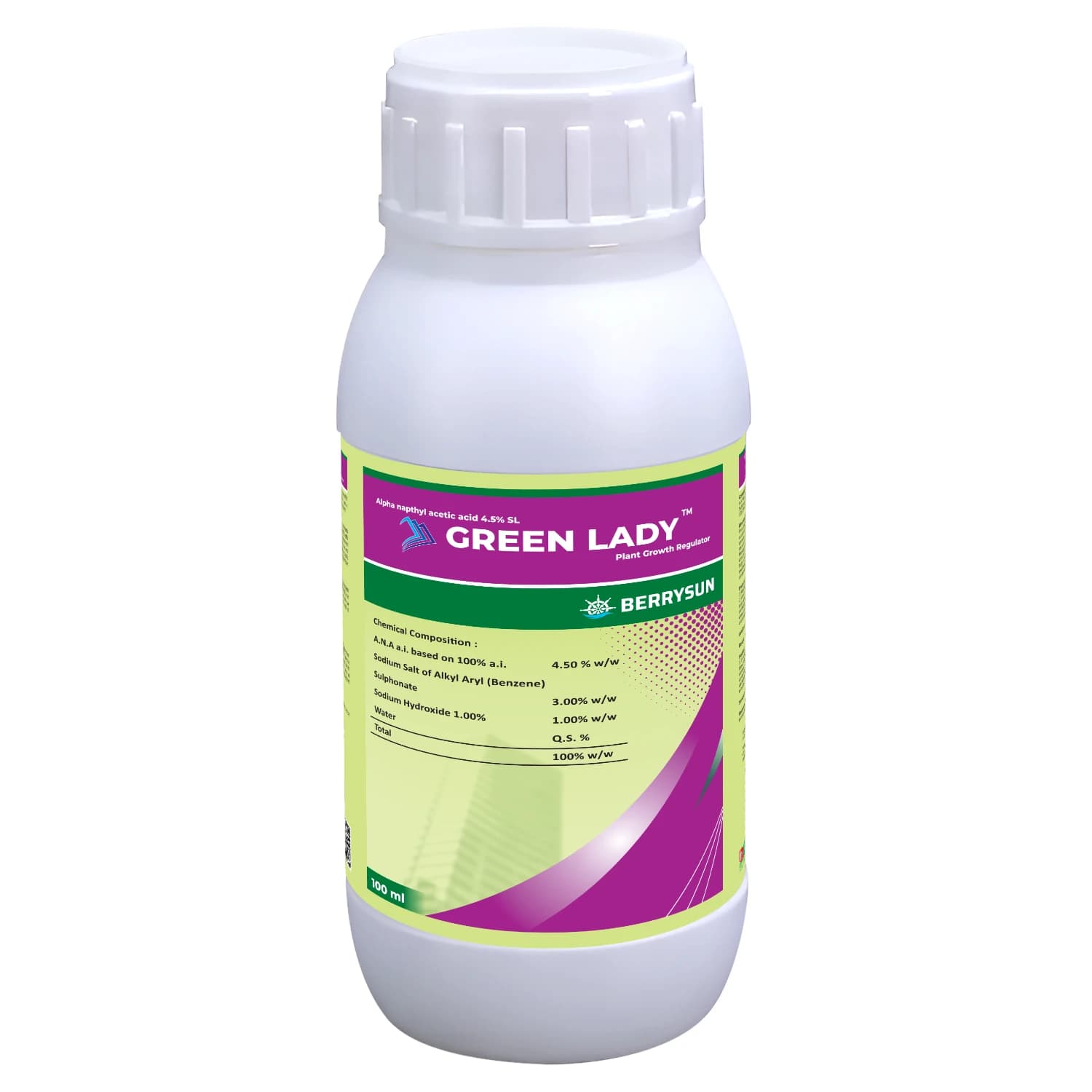 Berrysun Green Lady Alpha Naphthyl Acetic Acid 4.5% SL PGR, Enhances Flowering And Prevents Bud Shedding, Enlarge and Improve Quality of Fruits - Image 1