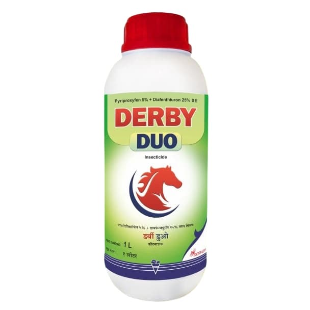 Biostadt DERBY DUO Pyriproxyfen 5% + Diafenthiuron 25% SE Insecticide, Broad Spectrum, Effective Against Whiteflies Infestations