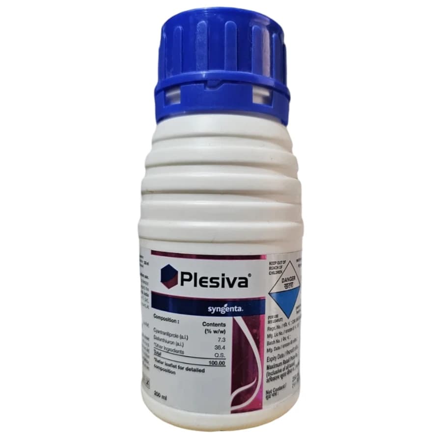 Syngenta Plesiva Cyantraniliprole 7.3% + Diafenthiuron 36.4% SC Insecticide, Effective For Chewing And Sucking Pests Control In Crops - Image 1