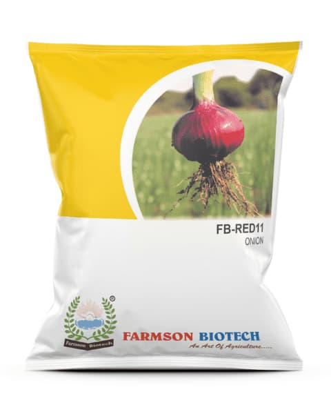 Farmson FB Red 11 Onion Seeds (Red, Pinkish Red) Good in Storage with Strong Bulb Adherence of Skin Harvest - Image 1