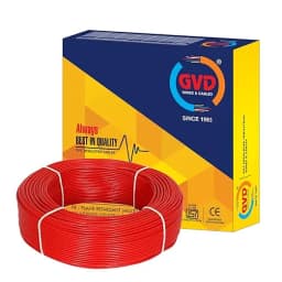 GVD Red Single Core FR PVC Flexible Insulated Copper Wire For Agriculture, Home, Domestic & Industrial Use 1