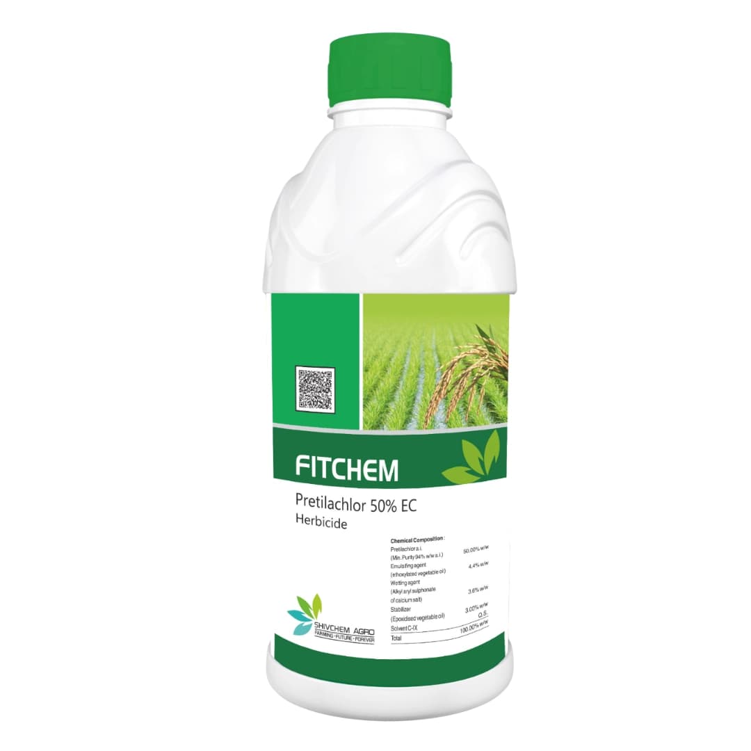 Shivchem FITCHEM Pretilachlor 50% EC Herbicide, Selective Pre-Emergence, Effective Control Weeds In Paddy Crops - Image 1