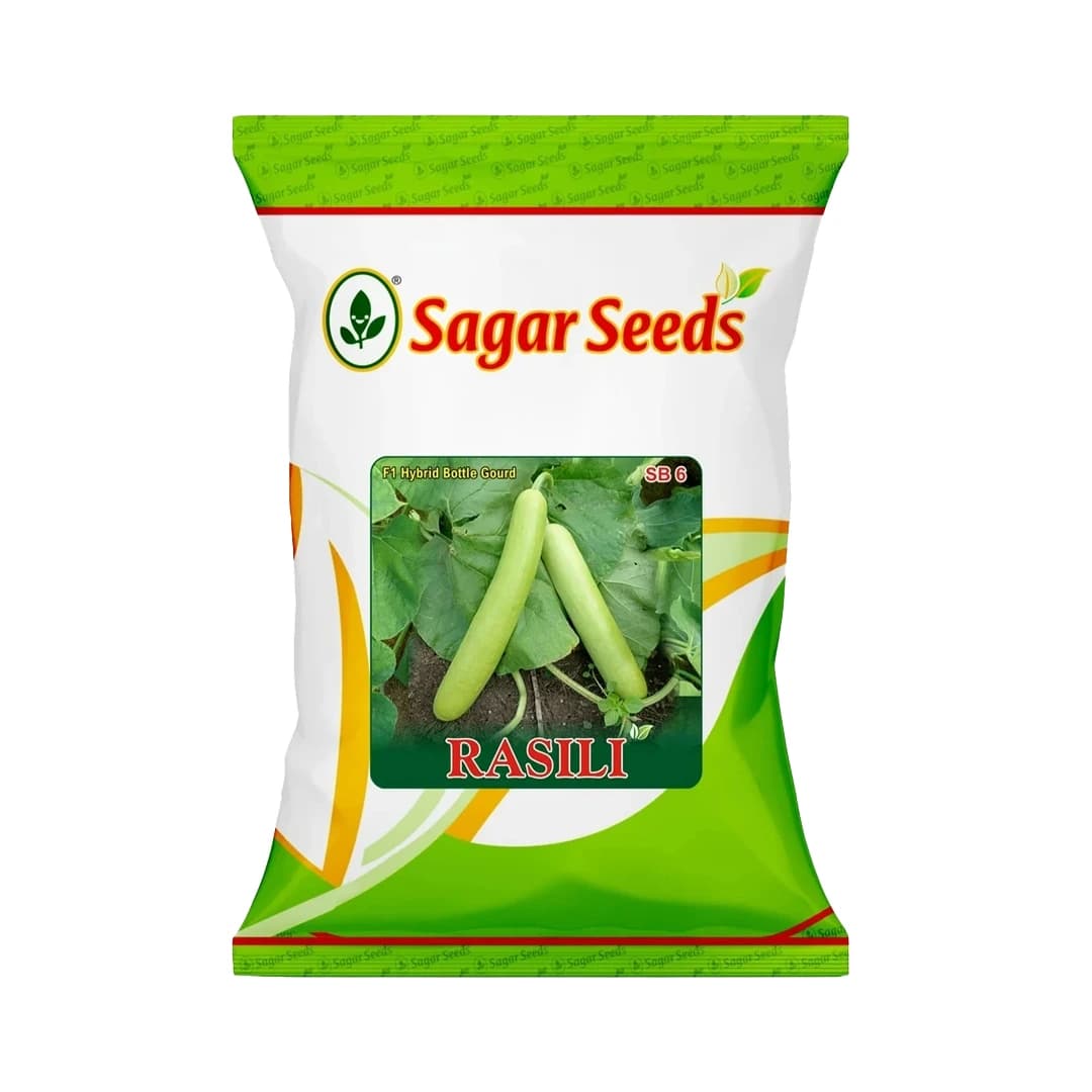 Sagar Rasili F1 Hybrid Bottle Gourd Seeds, High Yield, Dark Green, Suitable For Both Kharif and Zaid Seasons