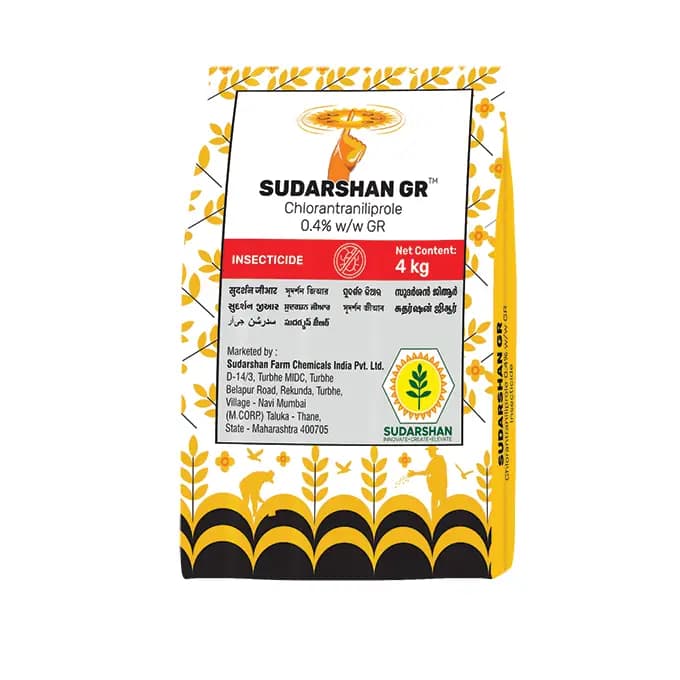 Sudarshan GR Chlorantraniliprole 0.4% Insecticide, Granules, Stem Borer and Leaf Folder Control in Sugarcane and Paddy Fields
