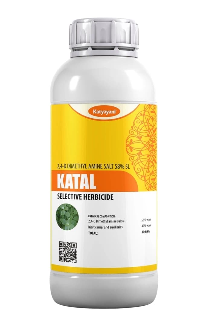 Katyayani Katal 2,4-D Dimethyl Amine Salt 58% SL Herbicide, Amine Salt for Broad-Spectrum Weed Control in Crops - Image 1