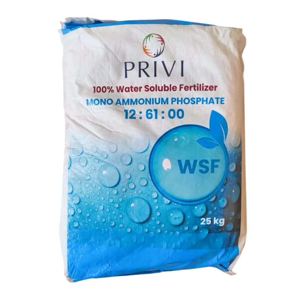 Privi 12:61:00 Water Soluble Fertilizer, Mono Ammonium Phosphate, Helps In Improving Soil Health. - Image 1