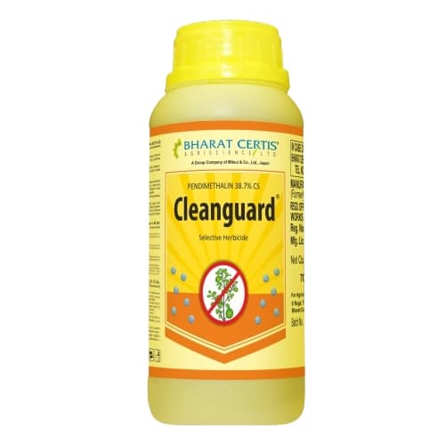 Bharat Certis Cleanguard Pendimethalin 38.7% CS Herbicide, Pre-Emergence, Effective Control Of Annual Grasses And Broadleaf Weeds In Multiple Crops - Image 1