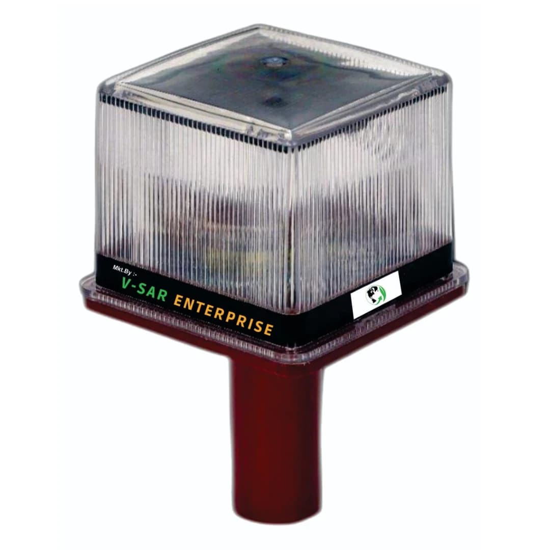 V-Sar Smart Zatka Light (Solar Live Light) Red LED, Waterproof Design, Sound for Farm Animal & Security Protection