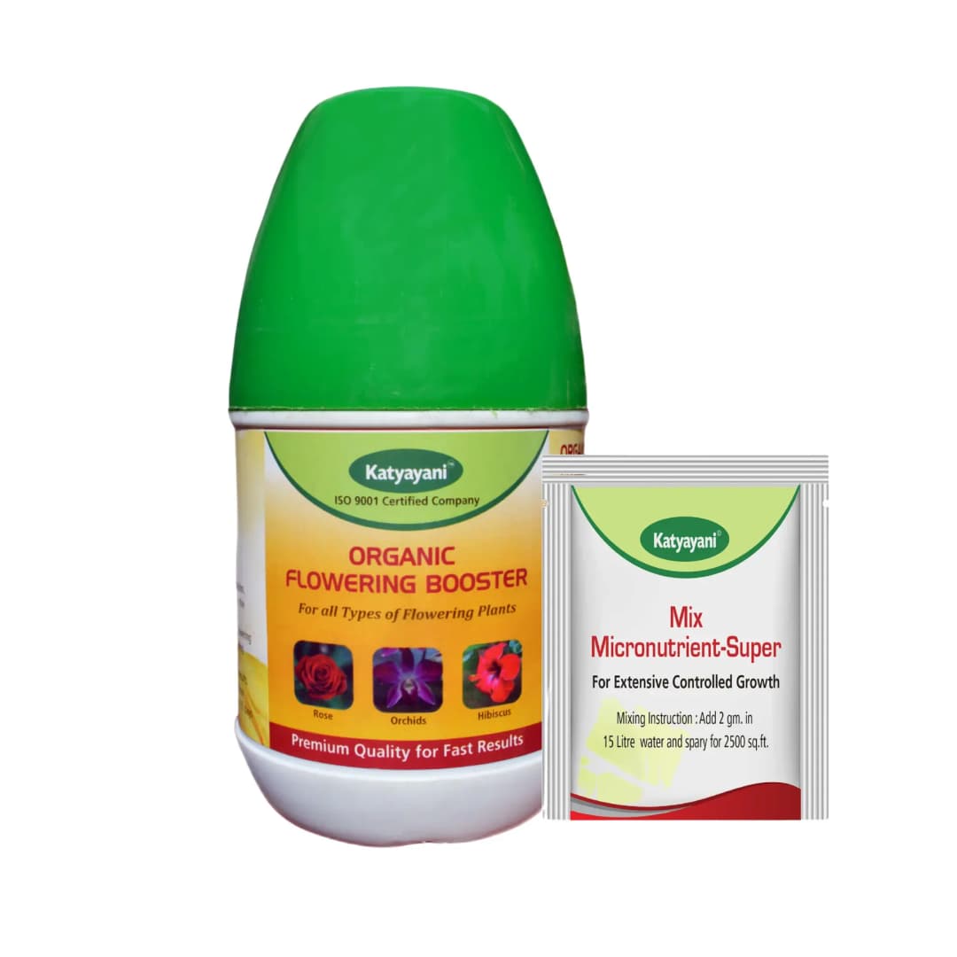 Katyayani Flowering Fertilizer Booster for All Flowering Plants Roses, Orchids, Hibiscus, Jasmine, etc with Mix Micro Nutrient Super for Home Garden