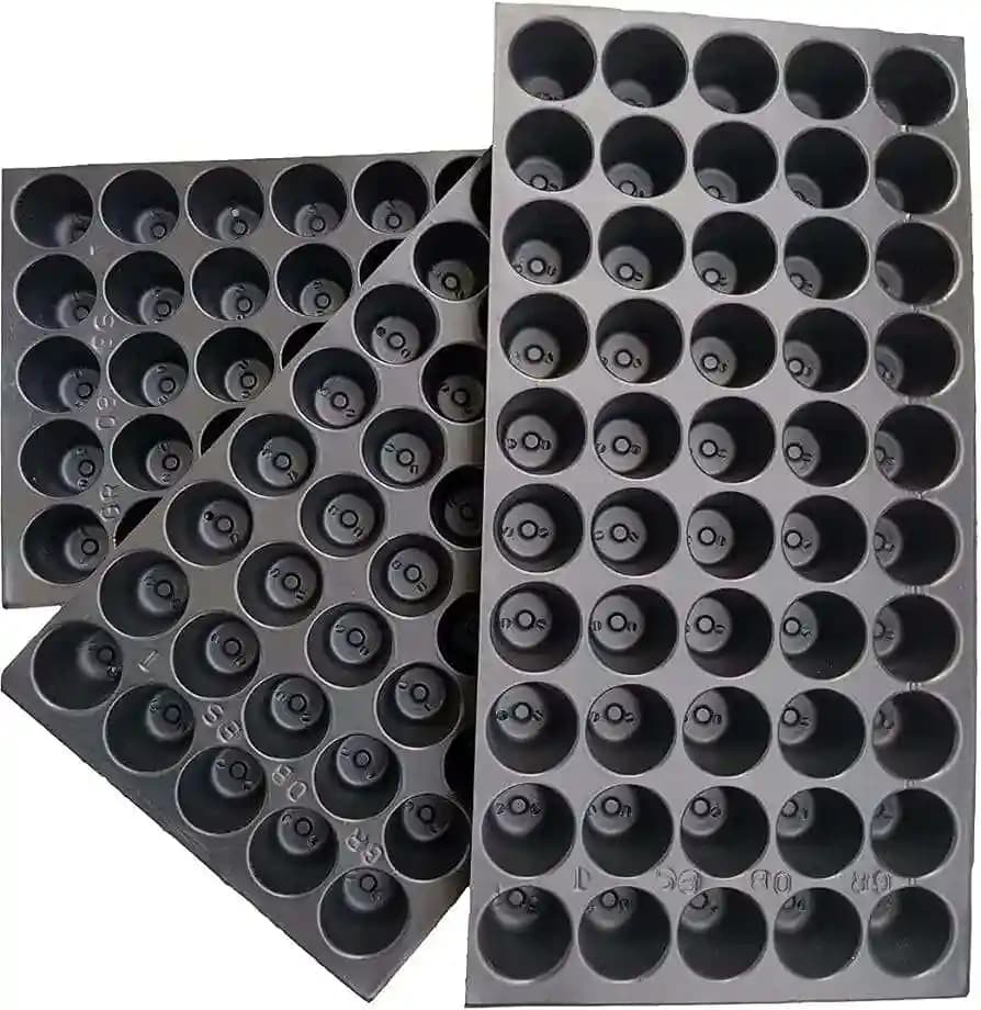 50 Cavity Seedling Tray, Round Shape Hole Germination Tray, Nursery Tray For Sowing Seeds. - Image 1