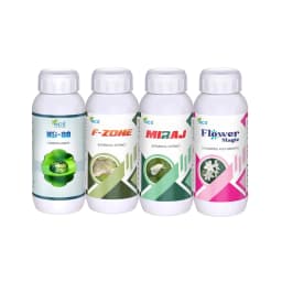 Suraksha Kit Sucking Pest Control at Flowering Stage 45-80 Days (F-Zone 250 ML + Miraj 250 ML + Flower Magic 250 ML + NB 80 250 ML) 1