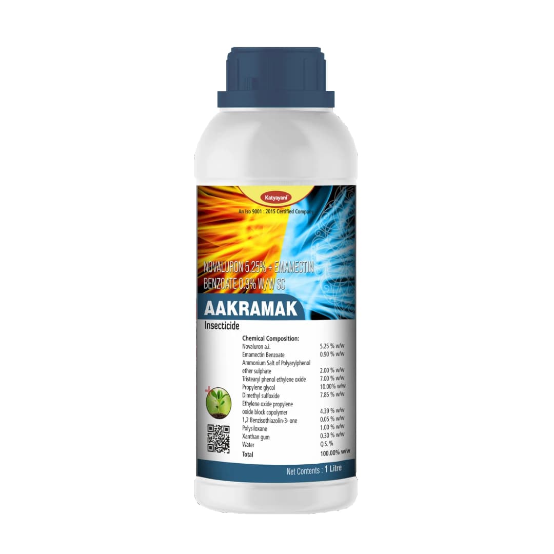 Katyayani Aakramak Novaluron 5.25% + Emamectin Benzoate 0.9% SC Insecticide, For Effective Pest Control