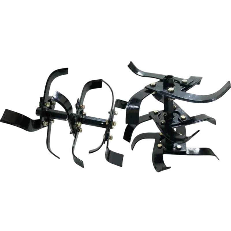 AJ Kisan Heavy Duty 13 Inch 3 Row Rotavator Set (24 Blades, 2 Shafts and 24 Nuts) For 5 to 12 HP Diesel Power Tiller - Image 1