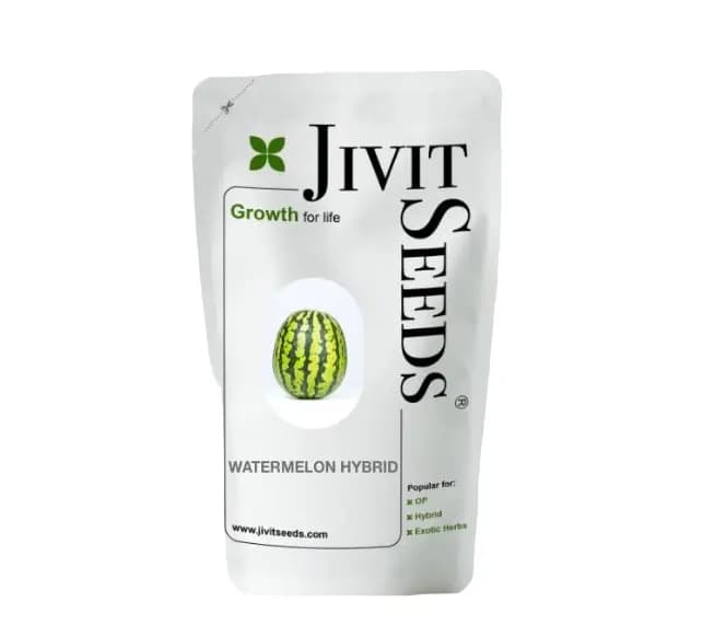 Jivit F1 Hybrid JS Red Round Sugar Baby Type Imported Watermelon Seeds, Early Medium Maturity - Image 1
