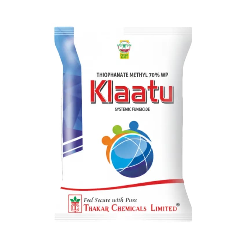 Thakar Klaatu Thiophanate Methyl 70% WP Fungicide With Preventive, Curative And Systemic Fungicide - Image 1