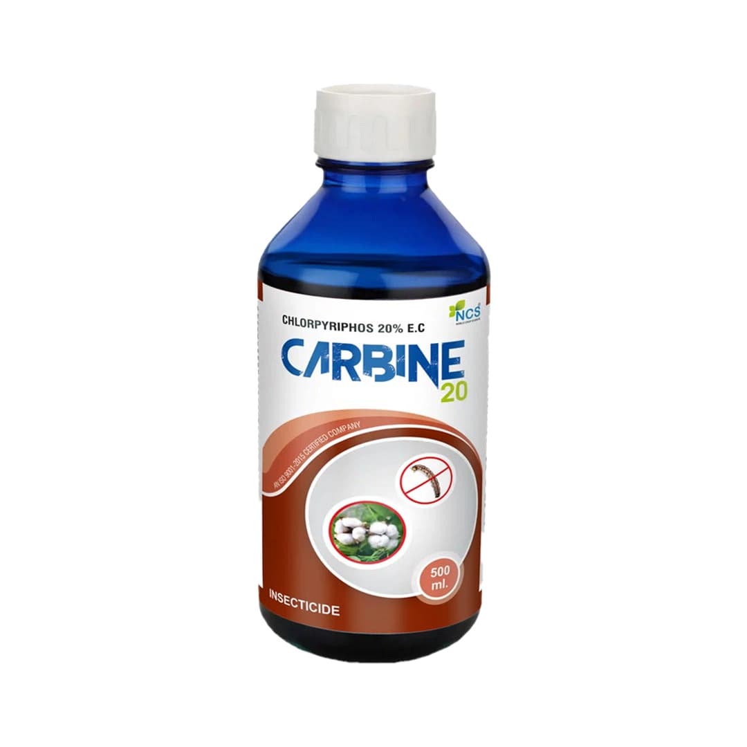 Carbine 20 - Chlorpyriphos 20% EC Insecticide, For Controlling Termite, Aphids, Bollworms, Whitefly & Cut Worm, Hispa, Leaf Roller, Stem Borer