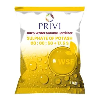 Privi 00:00:50 + 17.5 S Water Soluble Fertilizer, Improves Size, Color, Taste, And Shelf-life Of Fruits And Vegetables.