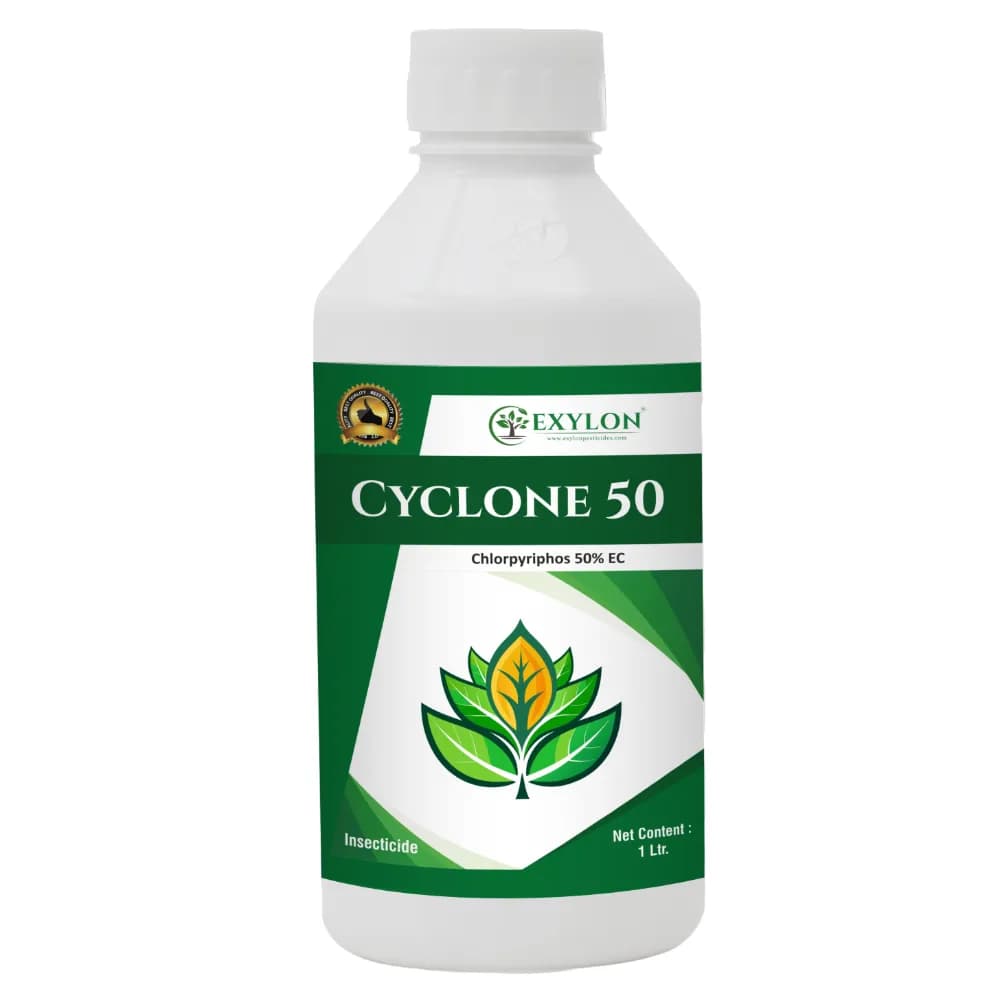 Exylon Cyclone 50 Chlorpyriphos 50% EC Insecticide, Broad-Spectrum, Effective Sucking And Chewing Pests For Crops - Image 1