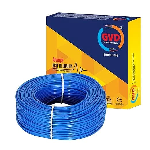 GVD Blue Single Core FR PVC Flexible Insulated Copper Wire For Agriculture, Home, Domestic & Industrial Use
