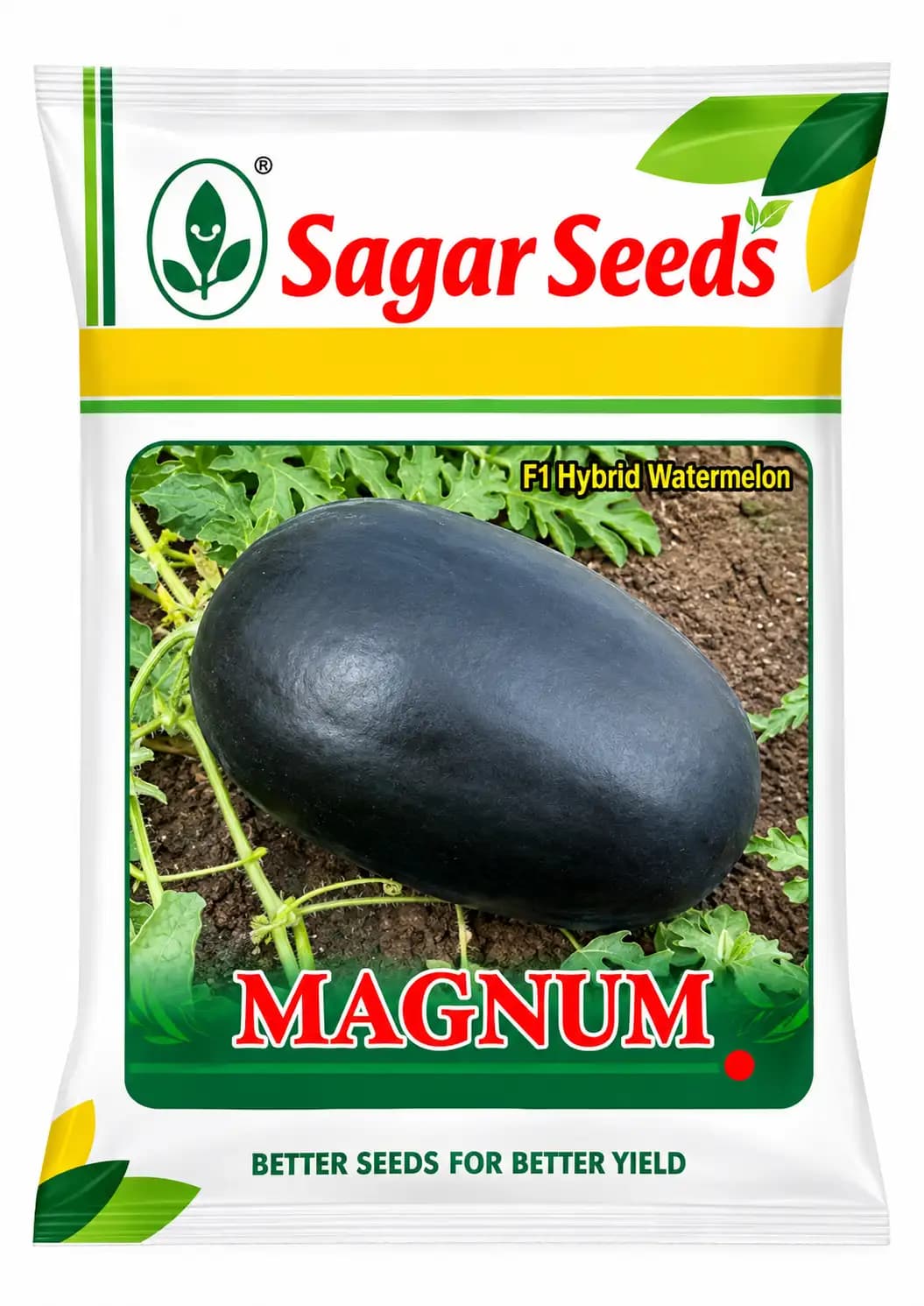 Sagar Seeds Magnum F1 Hybrid Watermelon Seeds Dark Black Skin High Yield Variety - Image 1