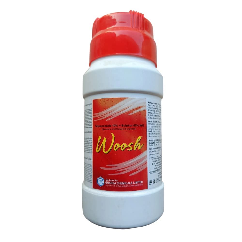 Gharda Woosh Tebuconazole 10% + Sulphur 65% WDG Fungicide, Effective Fungal Disease Control - Image 1