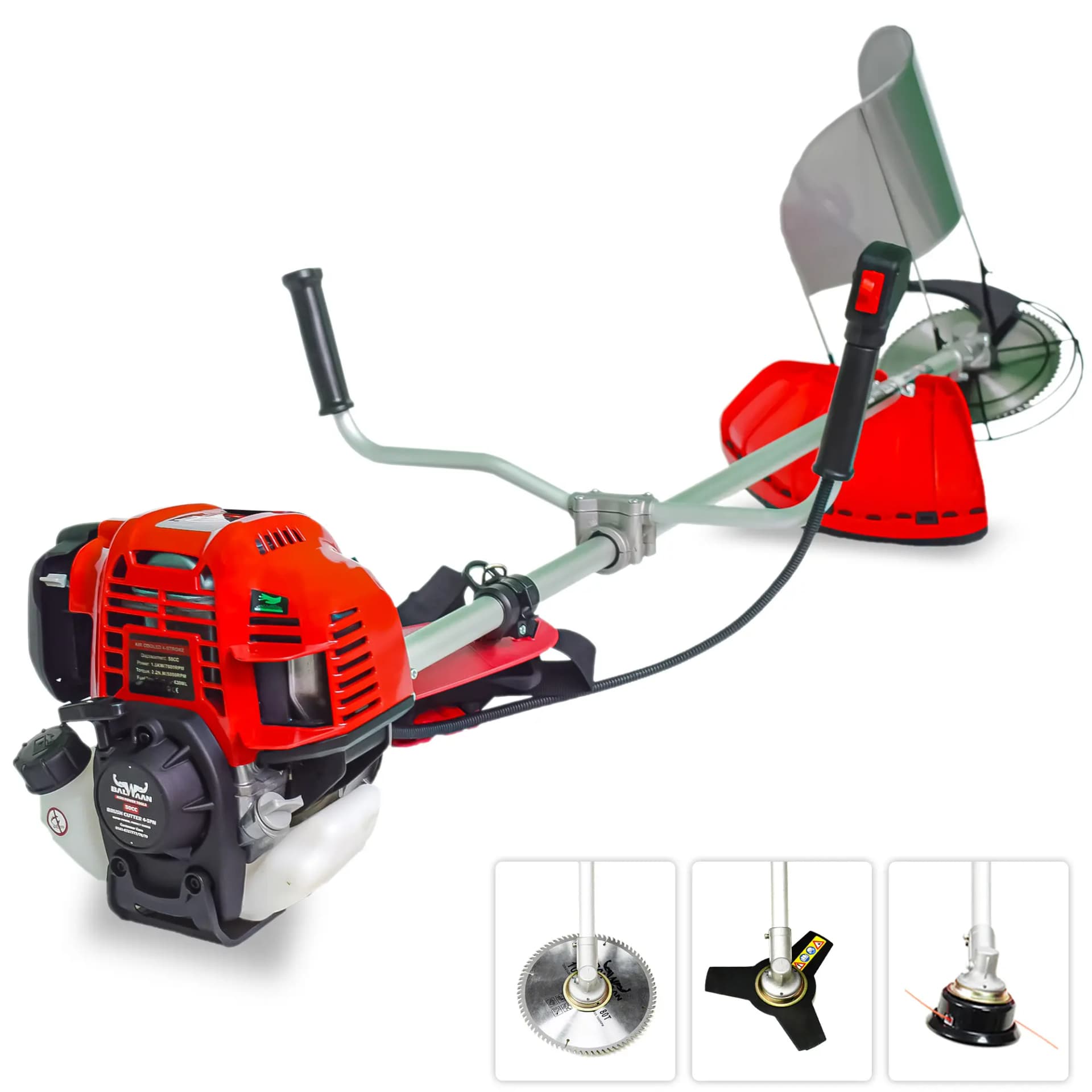 Balwaan BX 50E Brush Cutter - 50cc, 4 Stroke - Image 2