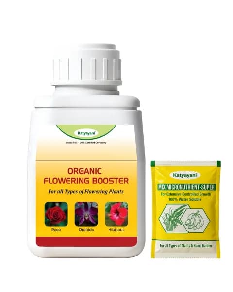 Katyayani Flowering Fertilizer Booster for All Flowering Plants Roses, Orchids, Hibiscus, Jasmine, etc with Mix Micro Nutrient Super for Home Garden - Image 1