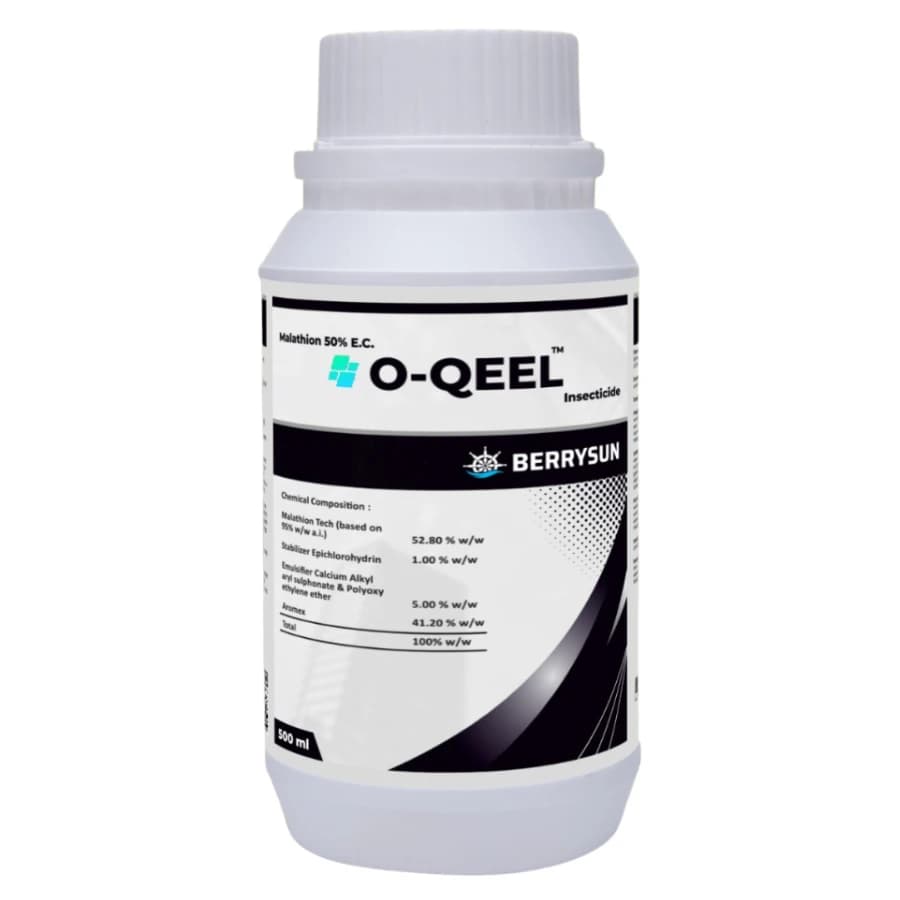 Berrysun O-Qeel Malathion 50% EC Insecticide, Effective Against Sanjose Scale, Jassids, Semi Looper and Rice Hispa - Image 1