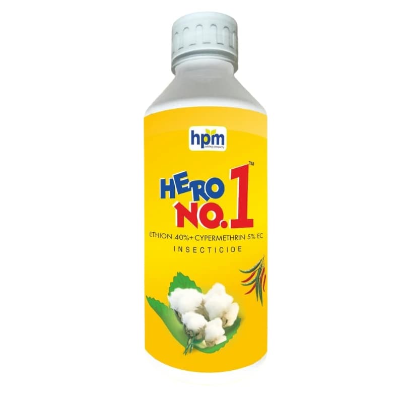 HPM HERO NO. 1 (Ethion 40% + Cypermethrin 5% EC) Highly Effective Against All Types Of Bollworms Complex On Cotton - Image 1