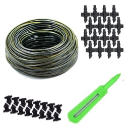 Drip Irrigation 4 MM Feeder Line Pipe 100 Meter With 4 MM Pin Connector 100 Pcs, Dummy Hole 10 Pcs, 4mm Punch Tool 1 Pc 1