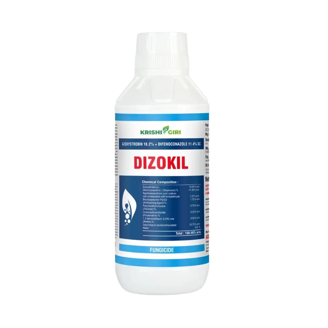 Krishigiri DIZOKIL Azoxystrobin 18.2% + Difenoconazole 11.4% SC Fungicide, Effective Fungal Diseases Control In Crops - Image 1