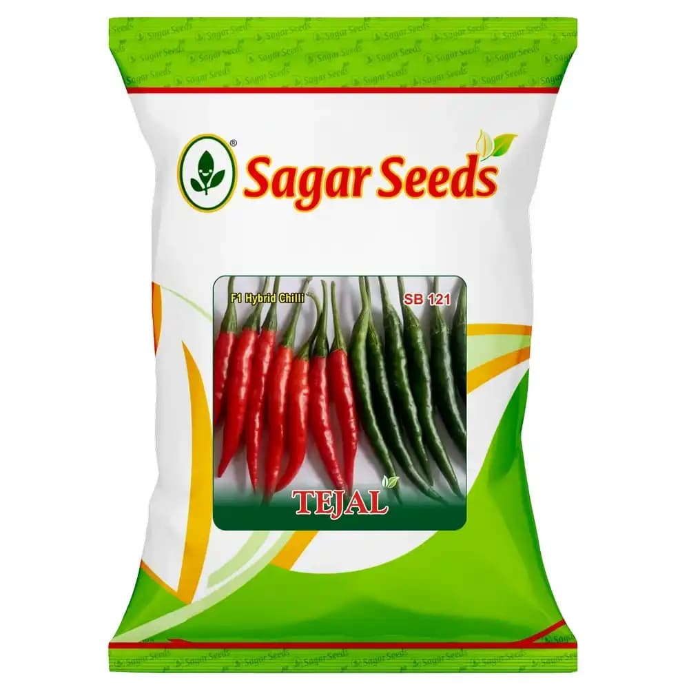 Sagar Tejal F1 Hybrid Chilli Seeds, Highly Pungent, Dual Purpose, Early Maturity, High Yield Variety - Image 1