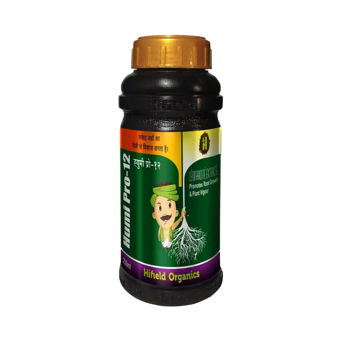 ह्यूमी प्रो 12 (ह्यूमिक एसिड + फुलविक एसिड) - फूलने, फलने, जड़ वृद्धि के लिए, बूंद से सिंचाई, पत्तियों पर छिड़काव और ड्रेंचिंग के लिए उपयुक्त - Image 1