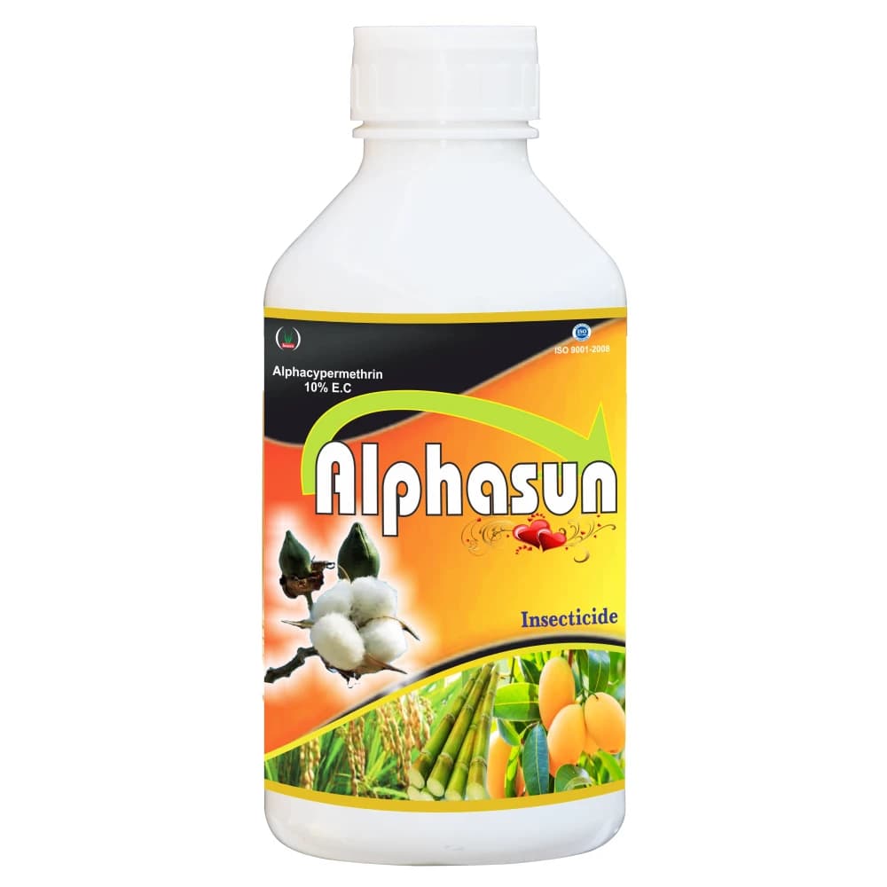 BIOSUN Alphasun Alphacypermethrin 10% EC Insecticide, Broad Spectrum, Effective For Cotton, Paddy, Sugarcane And Mango - Image 1