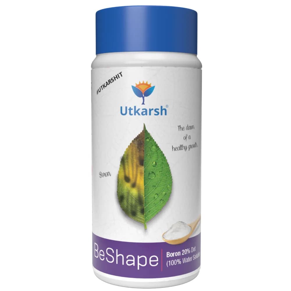 Utkarsh BeShape (Disodium Octaborate Tetrahydrate Boron 20%) (100% Water Soluble Foliar Spray), Helps With Pollination, and Fruit and Seed Development - Image 1